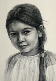 Портрет, графика, уголь, рисунок, детский портрет, дети на портрете, сайт детского портретиста